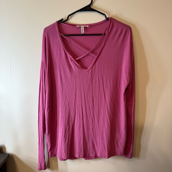 PINK Victoria's Secret Tops - PINK Victoria's Secret Relaxed Pink Long Sleeve Blouse